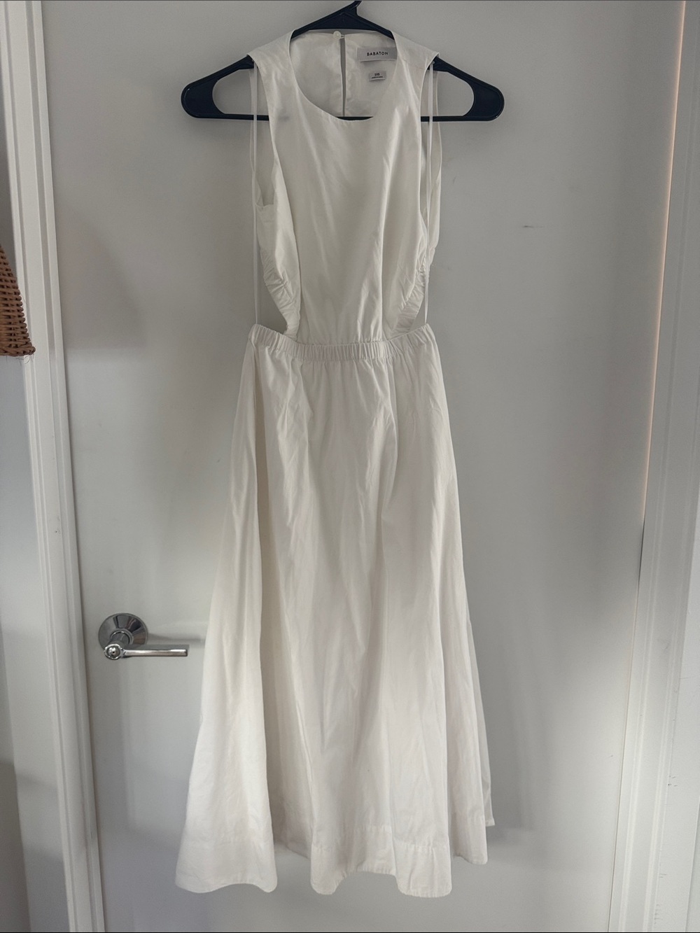 Aritzia Cream Sleeveless Maxi Dress with Gathered Waist